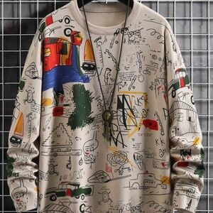 Graffiti print sweater